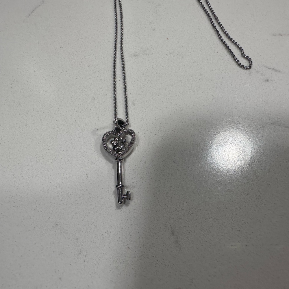 Silver Key Pendant Necklace
